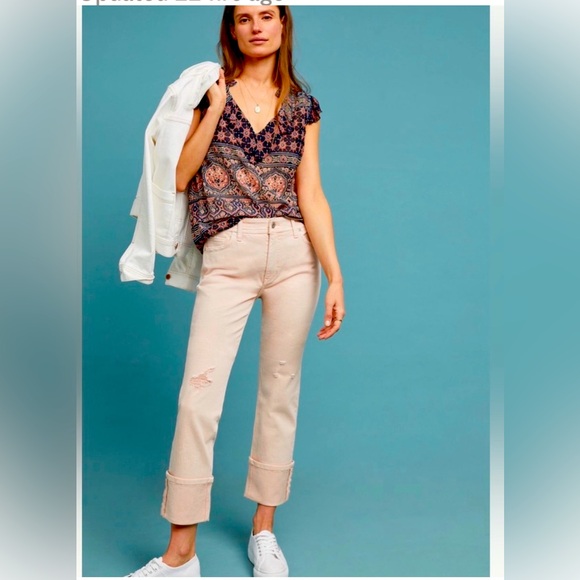 Anthropologie Pilcro distressed light pink jeans - Picture 1 of 5